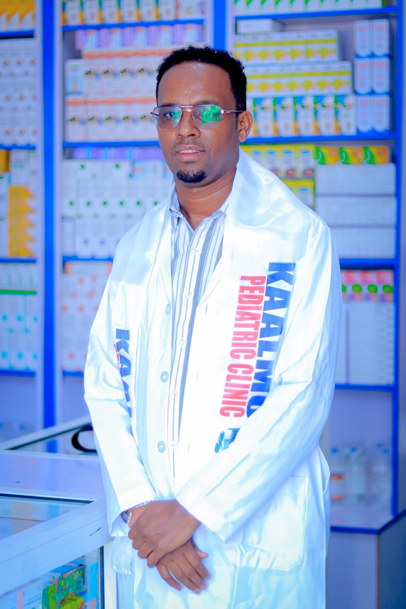 Dr Abdirashid Hassan at Kaalmo Pediatric Clinic