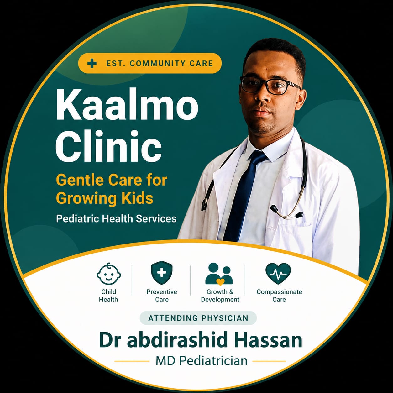 Kaalmo Clinic pediatric health services brand artwork
